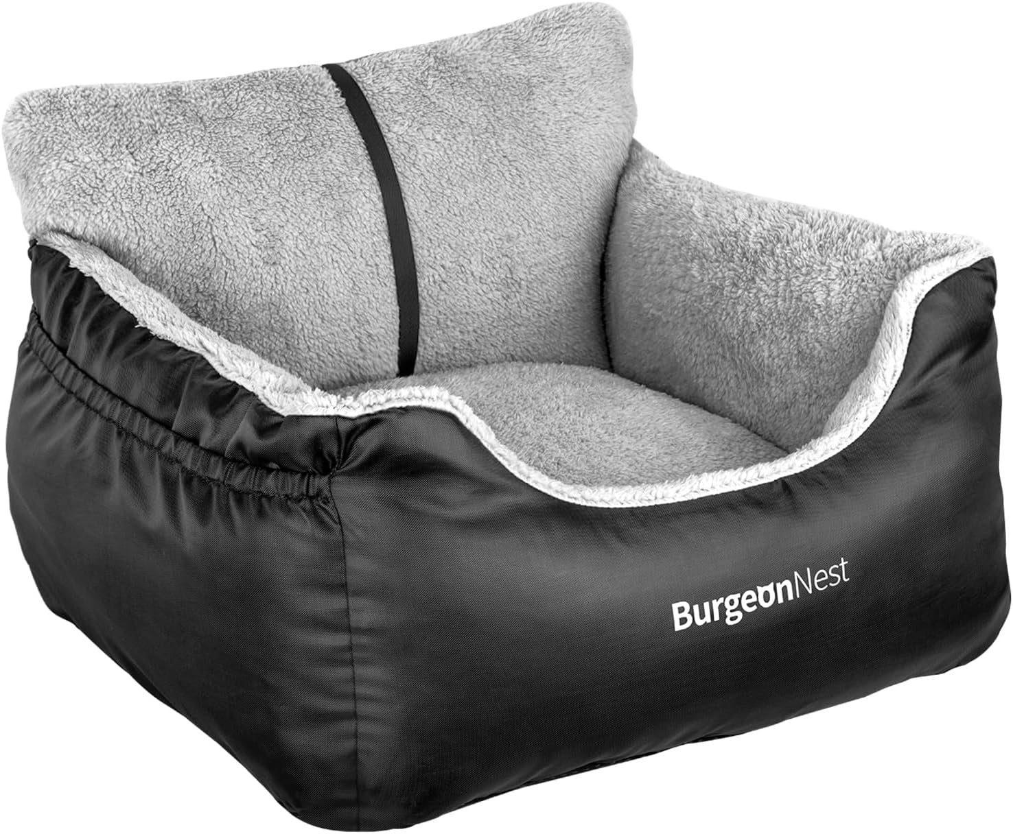 Premium Dog Car Seat for Small Breeds under 25 lbs - Soft, Detachable, and Washable Pet Travel Bed with Storage Pockets and Clip-On Leash, Portable Carrier in Black