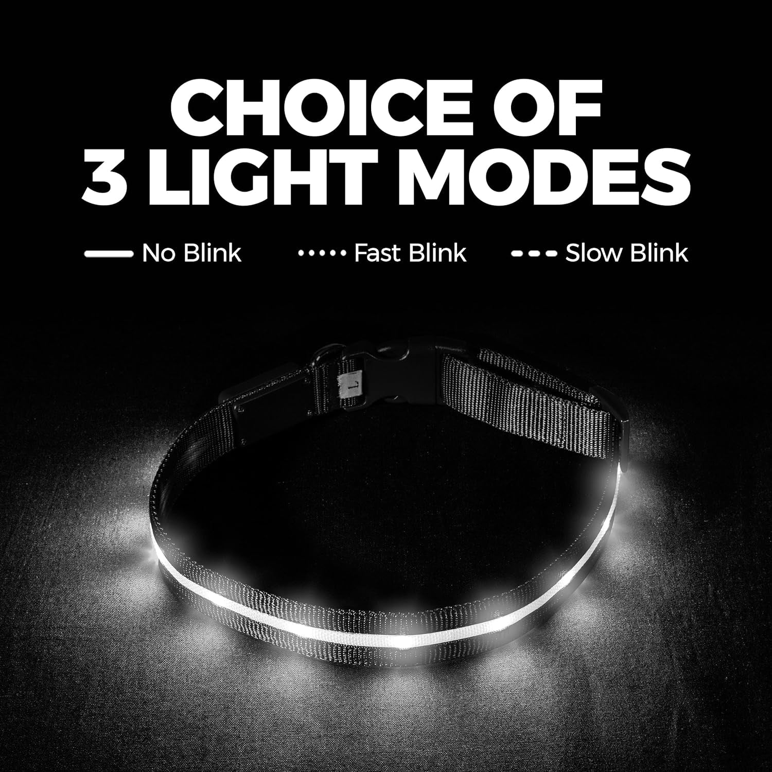 LED Dog Collar - Original USB Rechargeable and Waterproof Design - 1,000 Feet Visibility - Suitable for Small, Medium, and Large Dogs - Trusted US Brand