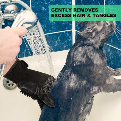 Professional Pet Grooming Gloves for Effective Hair Removal, Deshedding, Bathing, and Massaging for Dogs, Cats, and Horses (1 Pair)
