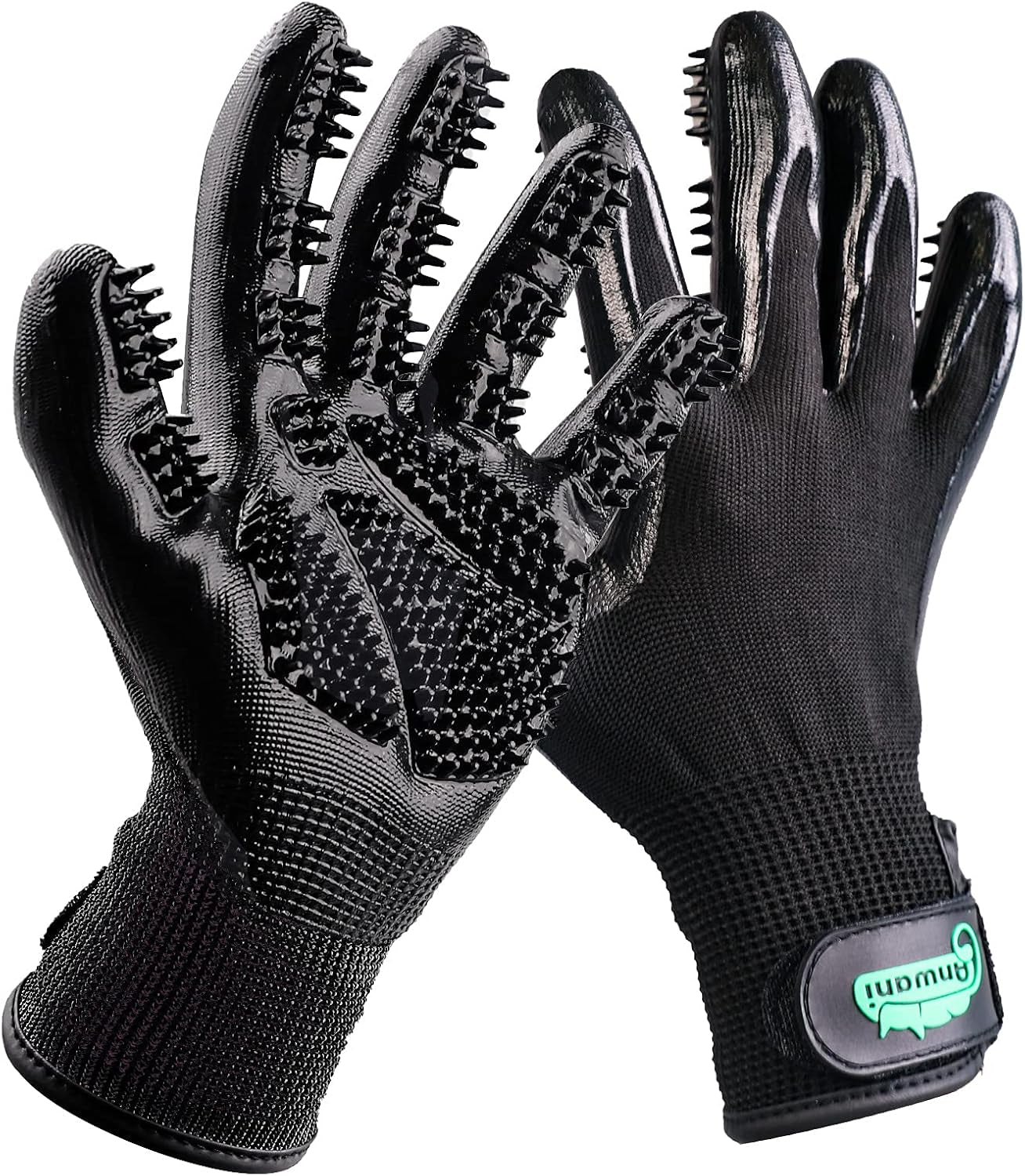 Professional Pet Grooming Gloves for Effective Hair Removal, Deshedding, Bathing, and Massaging for Dogs, Cats, and Horses (1 Pair)