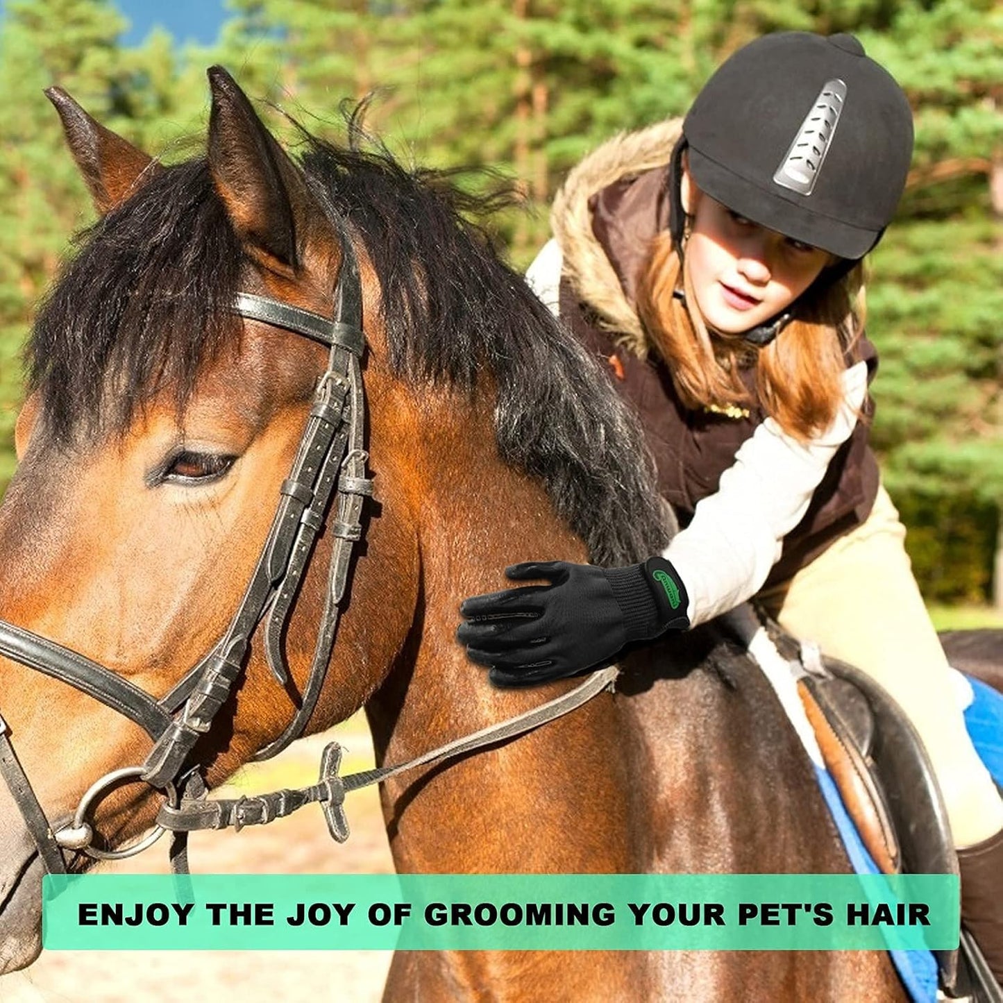 Professional Pet Grooming Gloves for Effective Hair Removal, Deshedding, Bathing, and Massaging for Dogs, Cats, and Horses (1 Pair)